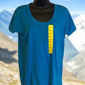 Kersh turquoise blue burnout crew neck tee T Shirt women's‎ size M Medium